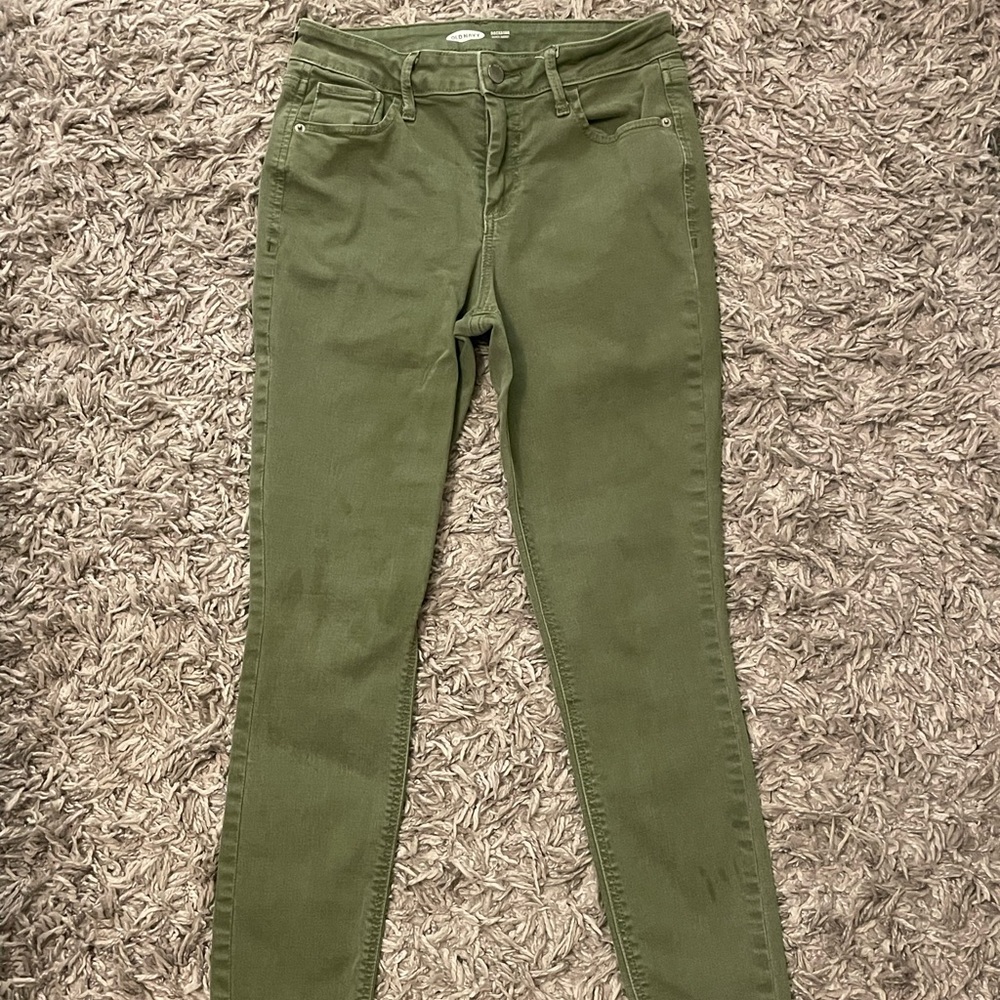 Olive Green Old Navy Rockstar Super Skinny Jeans